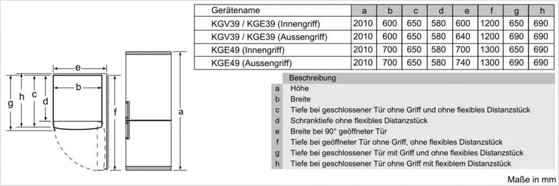 Siemens KG39EALBA iQ500 Stand Kühl-Gefrierkombination, 60 cm breit, 343 L, lowFrost, bigBox, superCooling, Metall-Optik