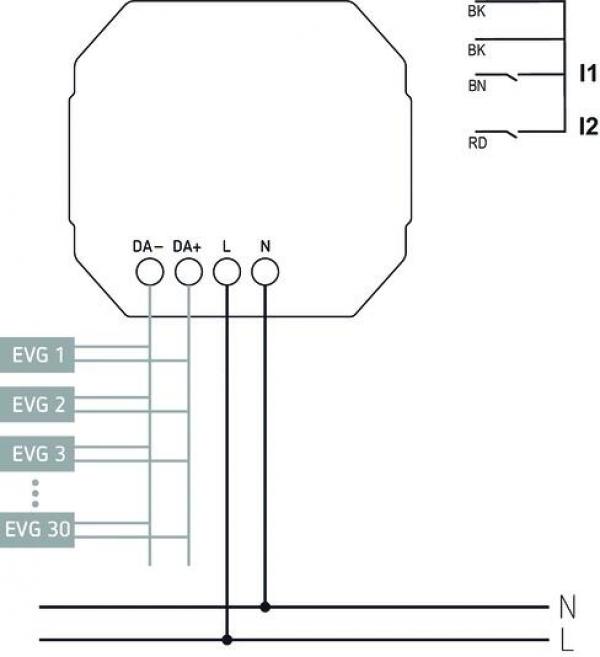 Theben DU 1 DALI S RF KNX DALI Funk-Aktor 1-fach, Unterputz, KNX TP, UP, Data Secure, Elektroheizung (4941681)