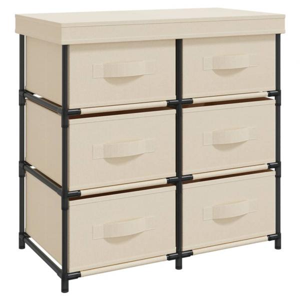 Lagerschrank mit 6 Schubladen 55×29×55 cm Creme Stahl