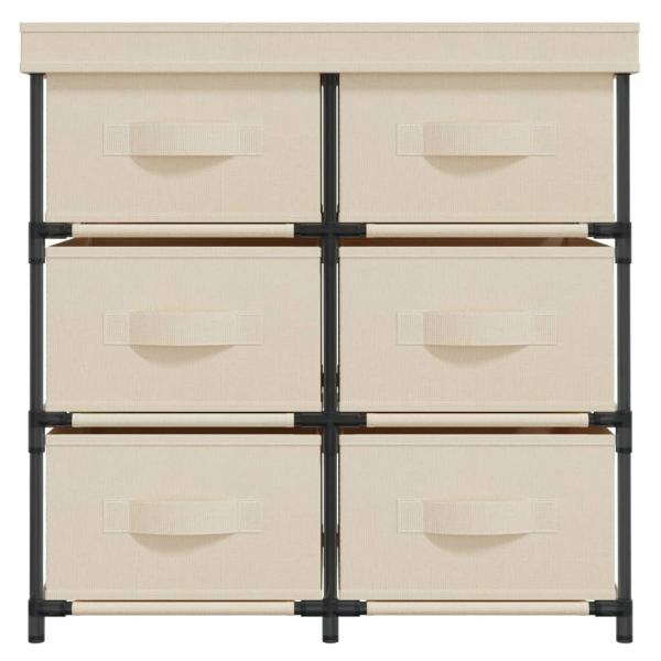 Lagerschrank mit 6 Schubladen 55×29×55 cm Creme Stahl