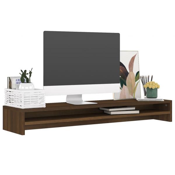 Monitorständer Braun Eichen-Optik 100x24x13 cm Holzwerkstoff