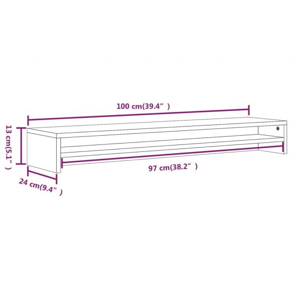 Monitorständer Braun Eichen-Optik 100x24x13 cm Holzwerkstoff