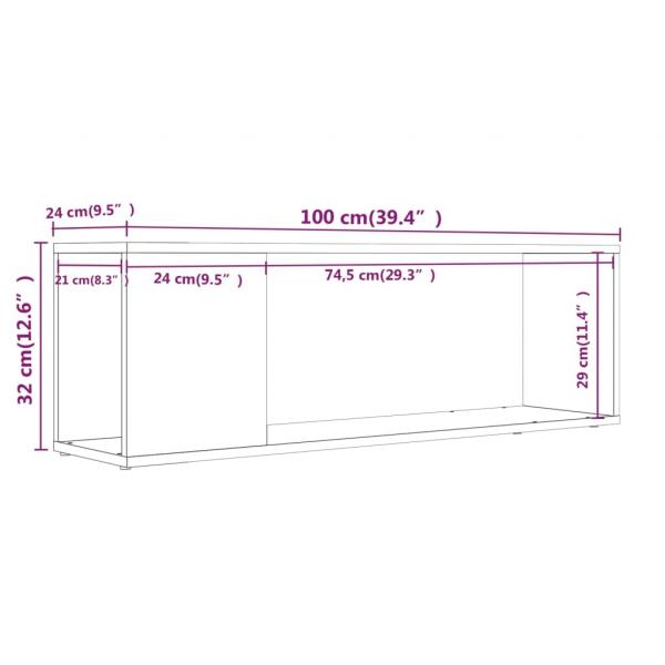 TV-Schrank Braun Eichen-Optik 100x24x32 cm Holzwerkstoff