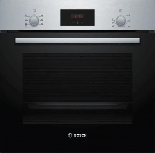 Bosch HBD231VR61 EEK: A Einbau-Backofen-Set mit Elektro-Kochfeld (HBF133BR0 + PKN645BA2E), 60 cm breit, 71 L, 3D-Heißluft, Eco Clean Direct, Kindersicherung, Rahmen aufliegend, schwarz