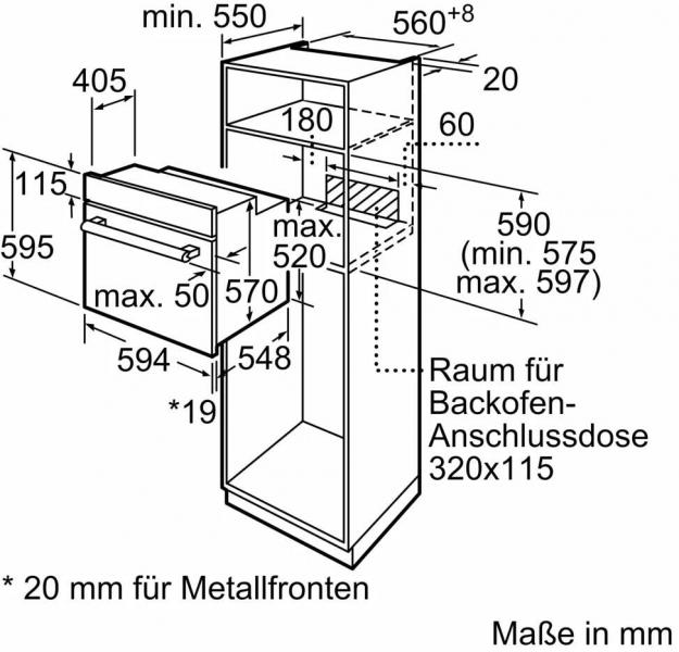 Bosch HBD231VR61 EEK: A Einbau-Backofen-Set mit Elektro-Kochfeld (HBF133BR0 + PKN645BA2E), 60 cm breit, 71 L, 3D-Heißluft, Eco Clean Direct, Kindersicherung, Rahmen aufliegend, schwarz