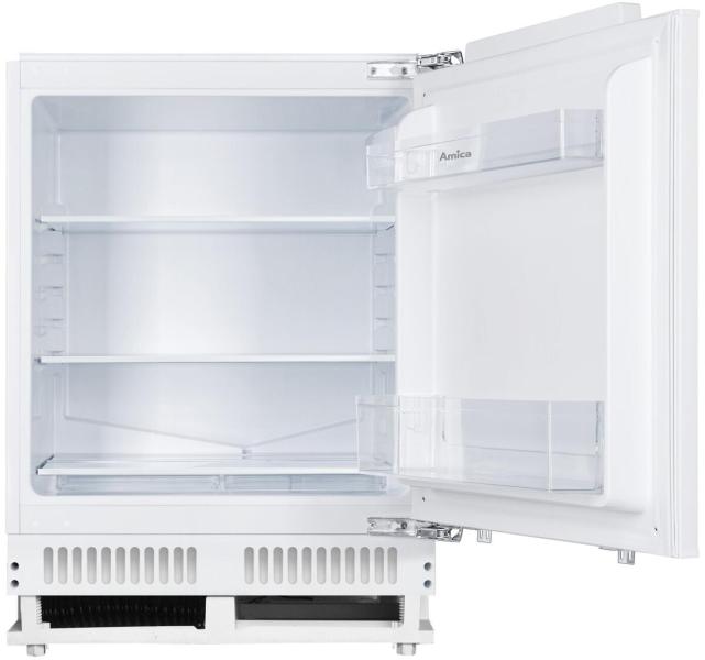 Amica UVKSS 351 901 Unterbau-Vollraum-Kühlschrank, Nischenhöhe: 82 cm, 135 L, Festtür-Technik, elektronische Steuerung, Tür-Offen-Alarm, Inverter Kompressor, weiß (1195074)