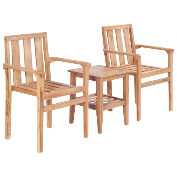 ARDEBO.de - 3-tlg. Bistro-Set Teak Massivholz