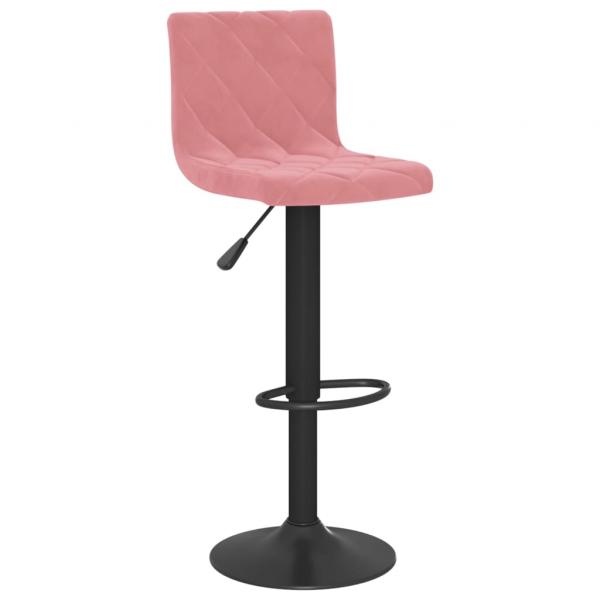 Barhocker 2 Stk. Rosa Samt