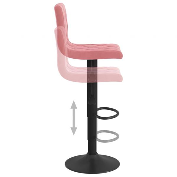 Barhocker 2 Stk. Rosa Samt