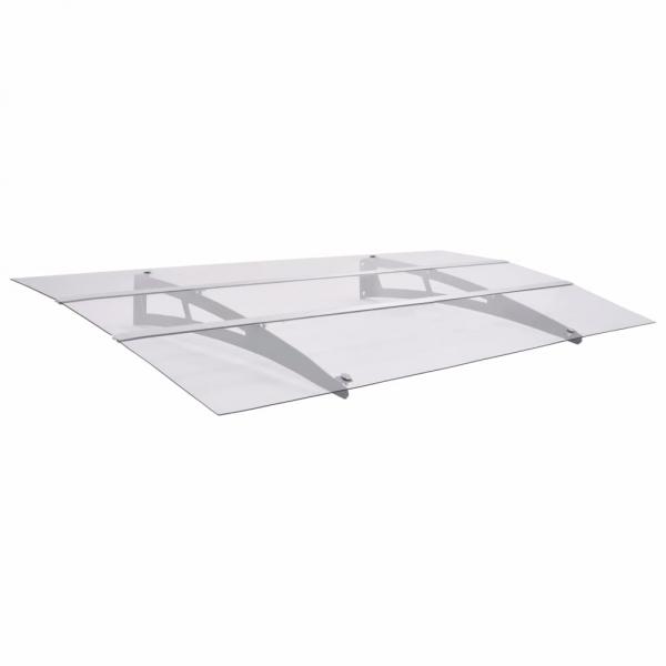 ARDEBO.de - Türvordach Silbern und Transparent 150x90 cm PET