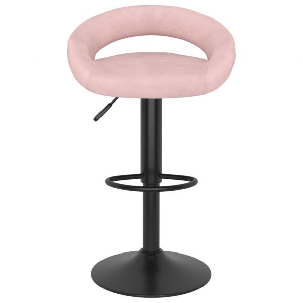 Barhocker 2 Stk. Rosa Samt