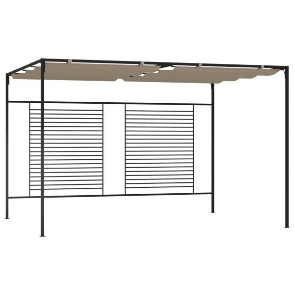 ARDEBO.de - Pavillon mit Ausziehbarem Dach 3x4x2,3 m Taupe 180 g/m²