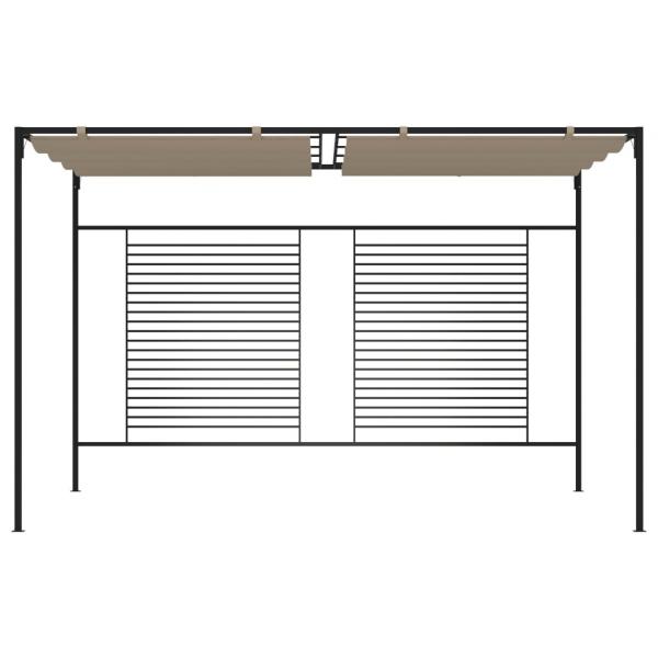 Pavillon mit Ausziehbarem Dach 3x4x2,3 m Taupe 180 g/m²