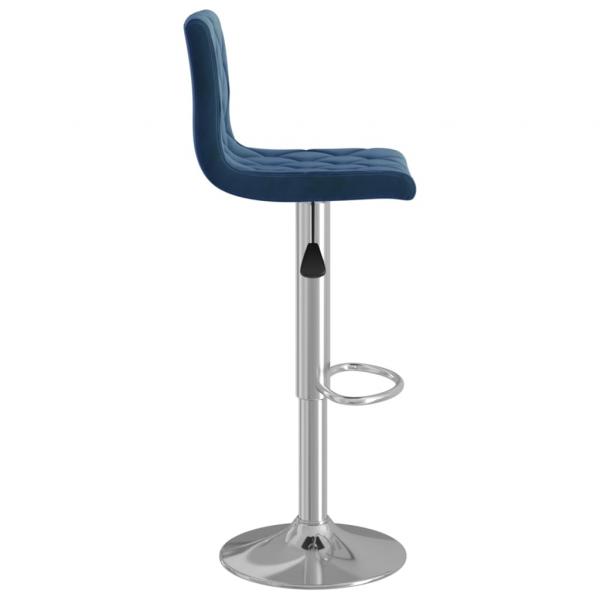 Barhocker 2 Stk. Blau Samt