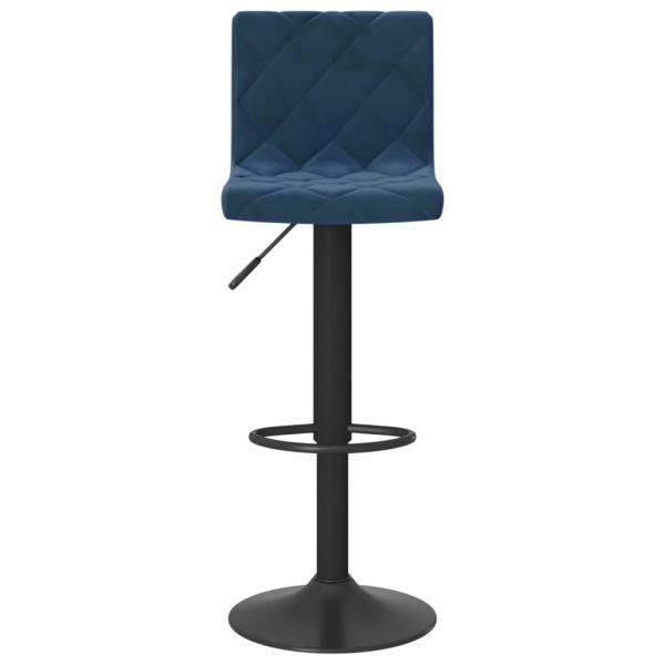 Barhocker 2 Stk. Blau Samt