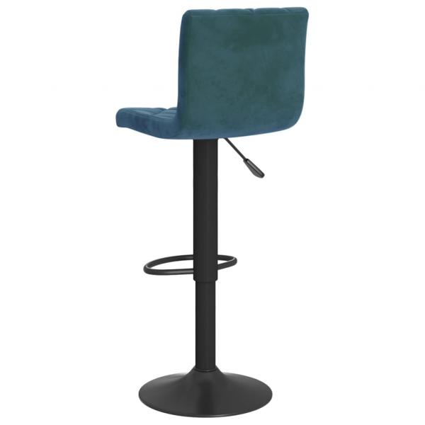 Barhocker 2 Stk. Blau Samt