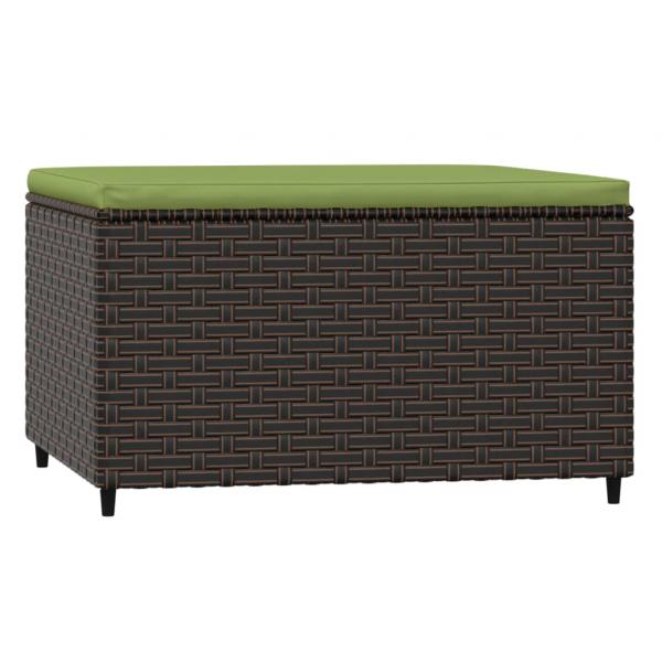 Gartenhocker mit Kissen 2 Stk. Braun Poly Rattan