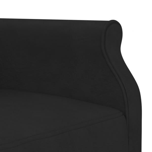 Schlafsofa in L-Form Schwarz 271x140x70 cm Samt