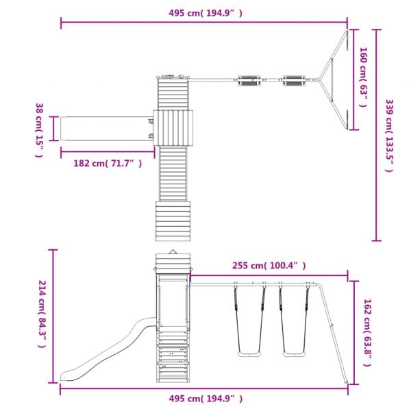 Spielturm Massivholz Douglasie