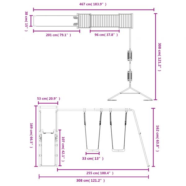 Spielturm Massivholz Douglasie