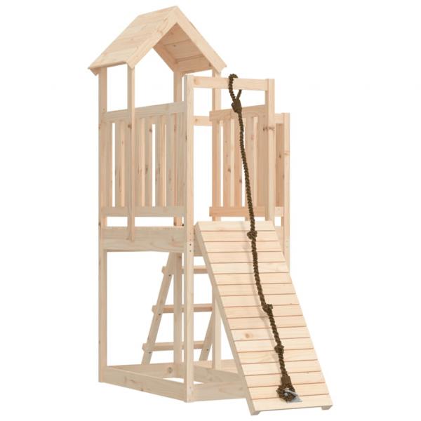 Spielturm mit Kletterwand Massivholz Kiefer