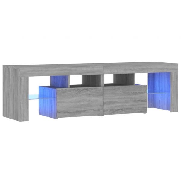 TV-Schrank mit LED-Leuchten Grau Sonoma 140x36,5x40 cm