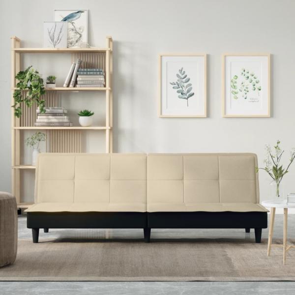 ARDEBO.de - Schlafsofa Creme Stoff