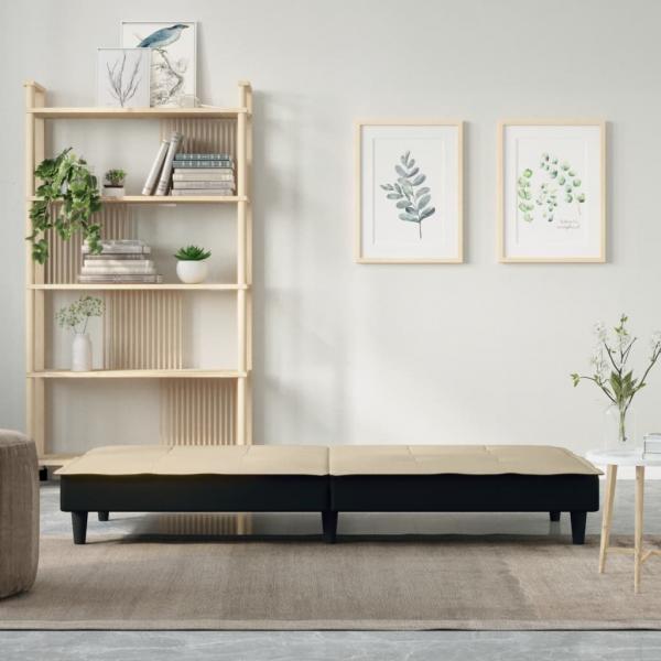 Schlafsofa Creme Stoff