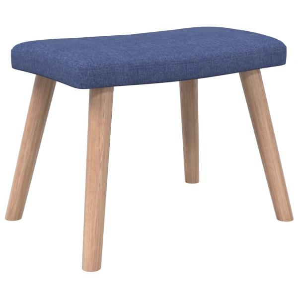 Relaxsessel mit Hocker Blau Stoff