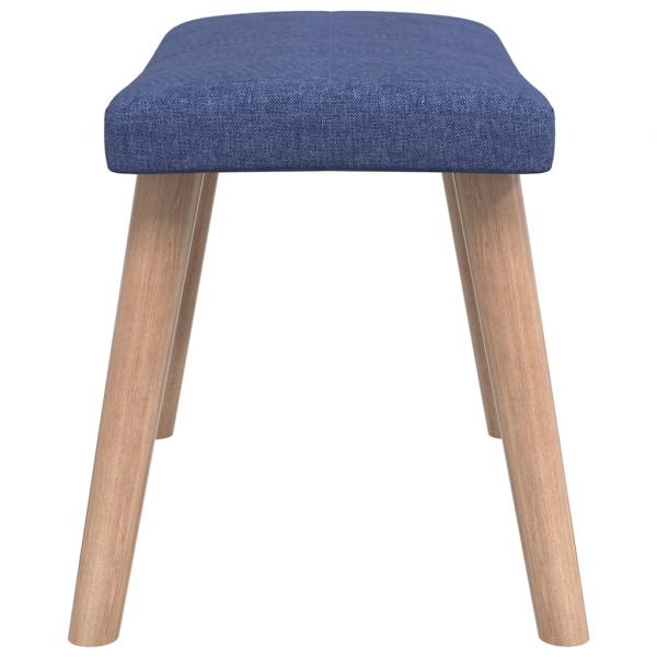 Relaxsessel mit Hocker Blau Stoff