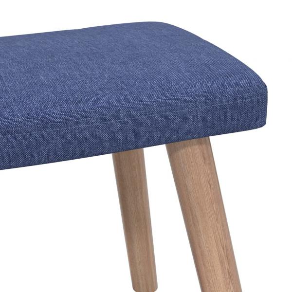 Relaxsessel mit Hocker Blau Stoff