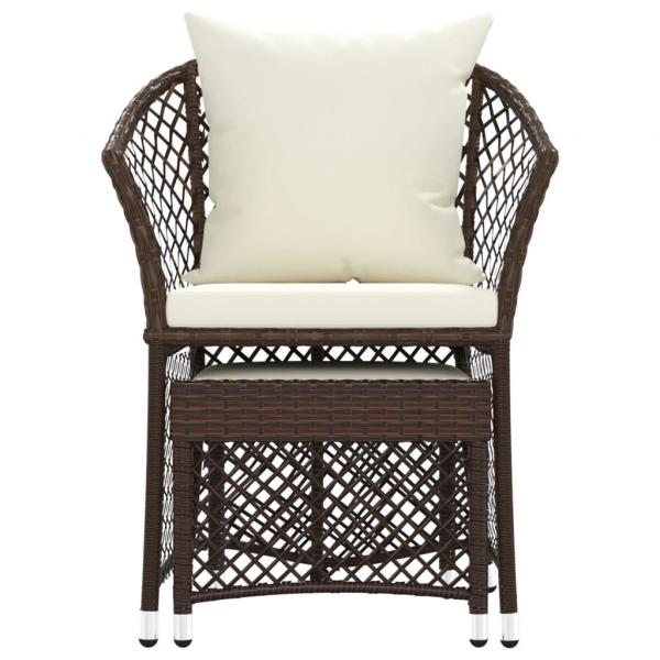 2-tlg. Garten-Lounge-Set mit Kissen Braun Poly Rattan