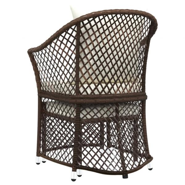 2-tlg. Garten-Lounge-Set mit Kissen Braun Poly Rattan