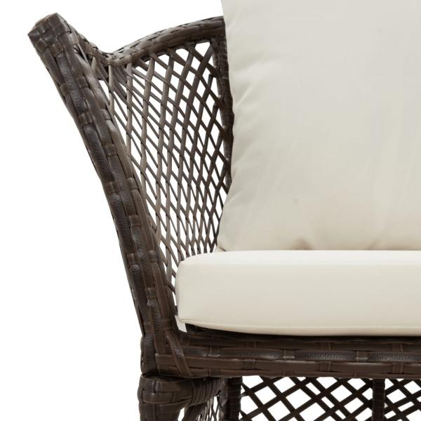 2-tlg. Garten-Lounge-Set mit Kissen Braun Poly Rattan