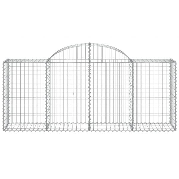 Gabione mit Hochbogen 200x50x80/100 cm Verzinktes Eisen