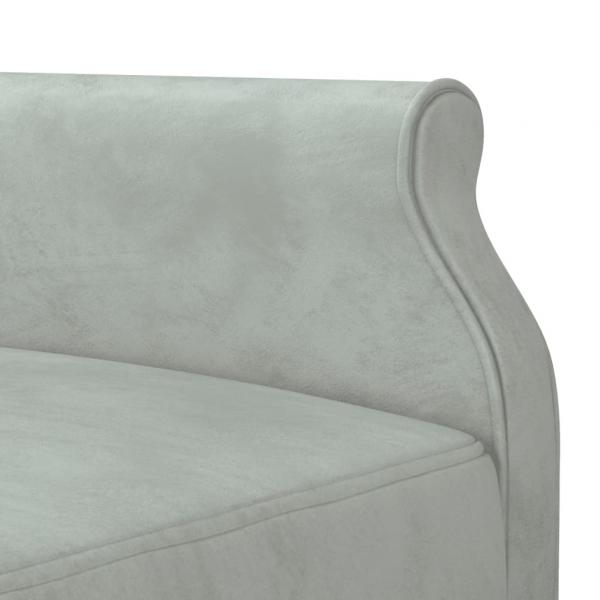 Schlafsofa in L-Form Hellgrau 271x140x70 cm Samt