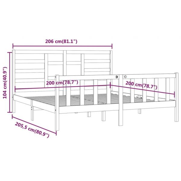 Massivholzbett Honigbraun Kiefer 200x200 cm