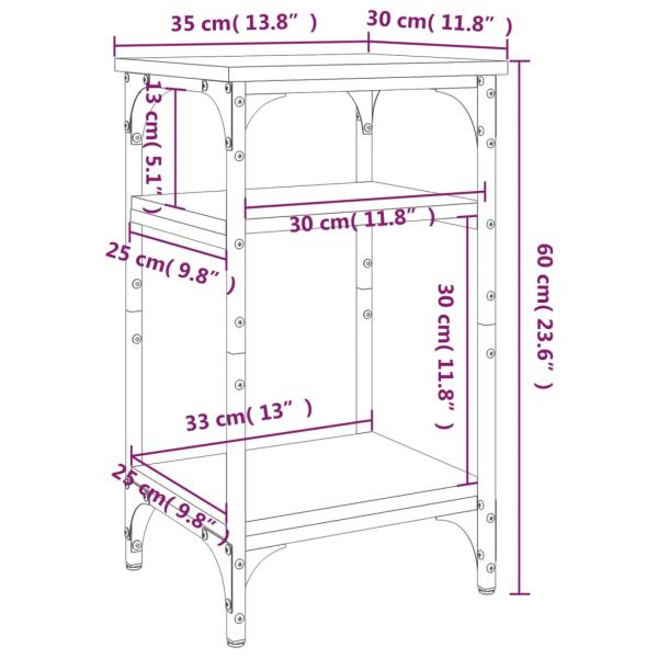 Beistelltisch Braun Eichen-Optik 35x30x60 cm Holzwerkstoff