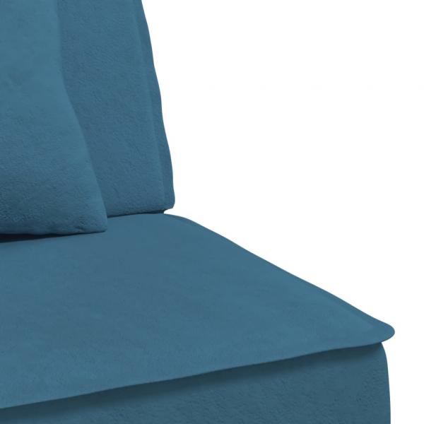 Schlafsofa in L-Form Blau 255x140x70 cm Samt