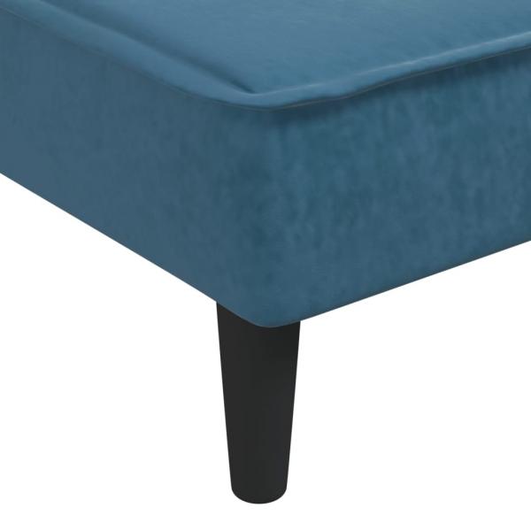 Schlafsofa in L-Form Blau 255x140x70 cm Samt