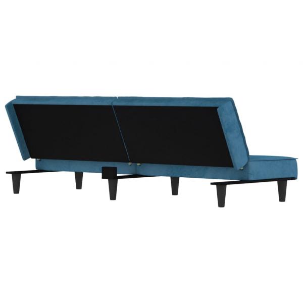 Schlafsofa Blau Samt