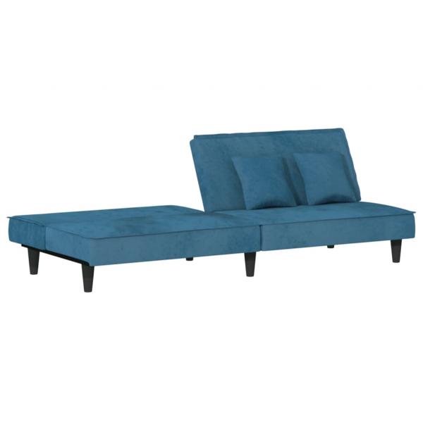 Schlafsofa Blau Samt