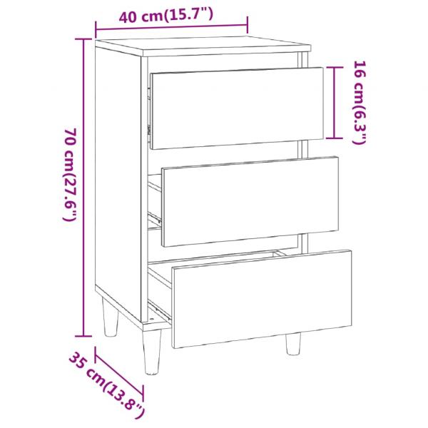 Nachttisch Grau Sonoma 40x35x70 cm Holzwerkstoff