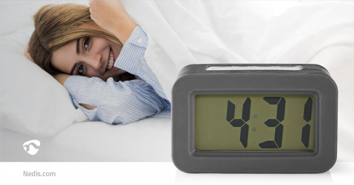 Digital-Schreibtisch-Wecker | Backlight LCD | 3.5 cm | Backlight | Snooze-Funktion | Nein | Grau / Weiss