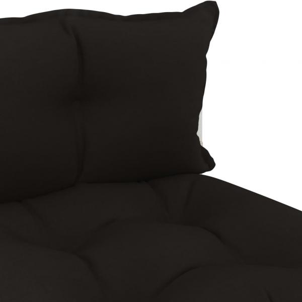 Garten-Paletten-Mittelsofa mit Kissen in Schwarz Holz