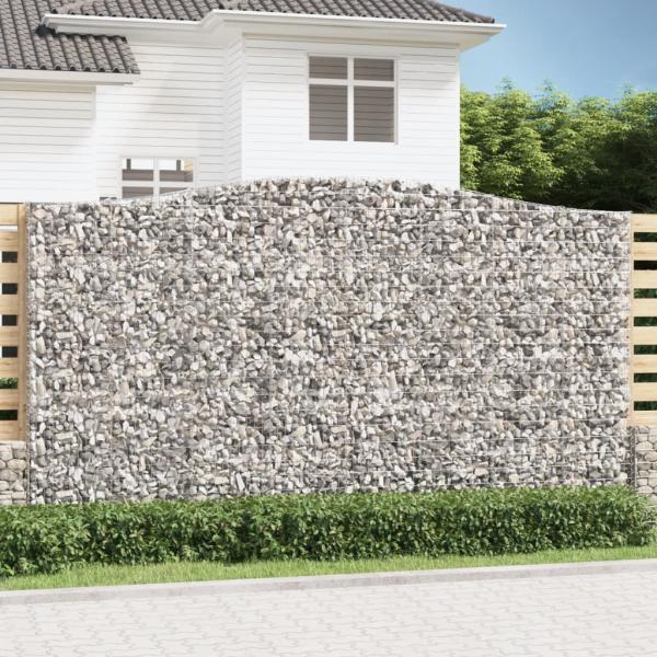 ARDEBO.de - Gabionen mit Hochbogen 4 Stk. 400x50x220/240cm Verzinktes Eisen