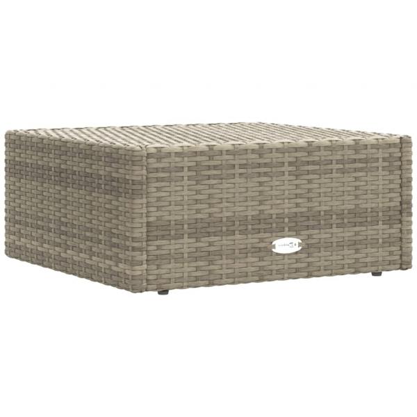 5-tlg. Garten-Lounge-Set mit Kissen Grau Poly Rattan