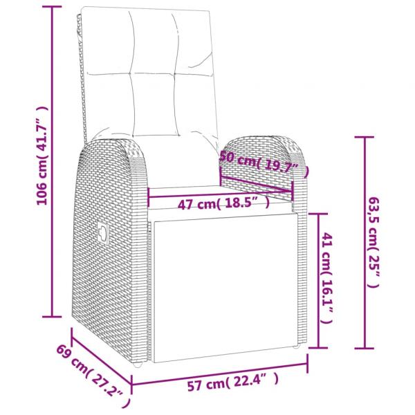 7-tlg. Garten-Essgruppe Schwarz Poly Rattan & Massivholz Akazie