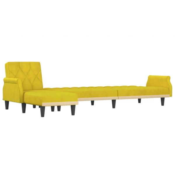 Schlafsofa in L-Form Gelb 271x140x70 cm Samt