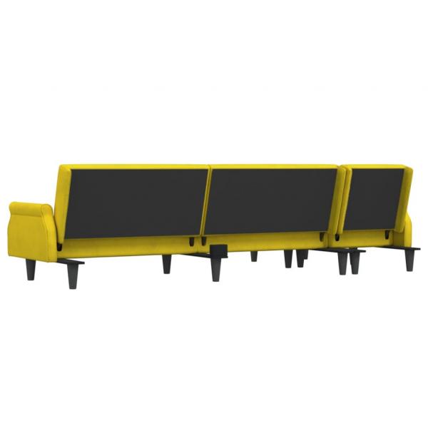 Schlafsofa in L-Form Gelb 271x140x70 cm Samt